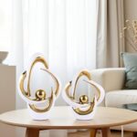 2PCS Home Decor Accent Ceramic Statue Abstract Sculptures Centerpieces Mid Centu... - Image 3