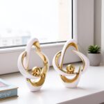 2PCS Home Decor Accent Ceramic Statue Abstract Sculptures Centerpieces Mid Centu... - Image 7
