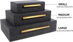 Set of 3 Decorative Boxes with Lids, Faux Shagreen Nesting Decorative Box for Ho... - Image 3