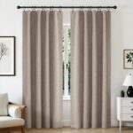 CUCRAF Natural Linen 100% Blackout Curtains 72 Inch Length 2 Panels Set, Back Ta... - Image 7