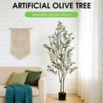 6ft Olive Trees Artificial Indoor 2in1, Fake Large Tall Olive Plant for Living R... - Image 3
