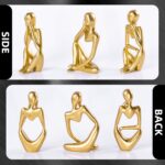 BMLCGJ Thinker Statue Gold Decor Abstract Art Sculpture, Golden Resin Collectibl... - Image 4