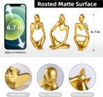 BMLCGJ Thinker Statue Gold Decor Abstract Art Sculpture, Golden Resin Collectibl... - Image 5