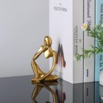 BMLCGJ Thinker Statue Gold Decor Abstract Art Sculpture, Golden Resin Collectibl... - Image 7
