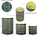 Lazy Gifts Set of 3 Black and Gold Metal Candle Holders – Decorative Tabletop Ca... - Image 7
