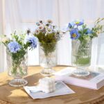 Fixwal Vases for Flowers Set of 3 Vintage Glass Vase for Centerpieces, Embossed ... - Image 4
