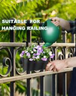 Metal Railing Planters for Outdoor Plants - 3 Pcs Balcony Hanging Flower Pots wi... - Image 9