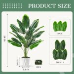 Der Rose Tall Fake Plants 28" Artificial Potted Tropical Faux Plants Banana Tree... - Image 4