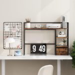 Marbrasse Desk Shelf with Drawer, 40" Desk Hutch for Computer Monitor, Wooden De... - Image 5