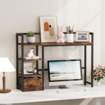 Marbrasse Desk Shelf with Drawer, 40" Desk Hutch for Computer Monitor, Wooden De... - Image 7
