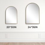 Arched Wall Mirror 24" x 36",Antique Gold Metal Beaded Frame, Decorative Accent ... - Image 3