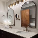 Arched Wall Mirror 24" x 36",Antique Gold Metal Beaded Frame, Decorative Accent ... - Image 8
