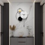 Large Modern Wall Clock for Living Room Decor 24 Inch Big Decorative Black Metal... - Image 3
