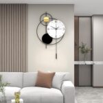 Large Modern Wall Clock for Living Room Decor 24 Inch Big Decorative Black Metal... - Image 4