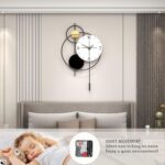 Large Modern Wall Clock for Living Room Decor 24 Inch Big Decorative Black Metal... - Image 5