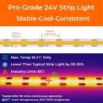COB LED Strip Lights 3500K, 24V Diffused Tape Light with Strong 3M VHB Adhesive,... - Image 6