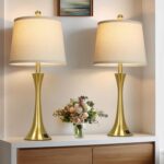 Rinweey 27.5" Gold Lamps Set of 2, Touch Control 3-Way Dimmable Bedside Nightsta... - Image 7