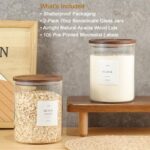 2 Pack Glass Rice Containers with Acacia Wood Lids, 70oz Airtight Flour and Suga... - Image 4