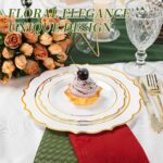 120PCS White Plastic Plates, Disposable Party Plates with Gold Rim, Heavy Duty 6... - Image 4