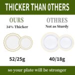120PCS White Plastic Plates, Disposable Party Plates with Gold Rim, Heavy Duty 6... - Image 5