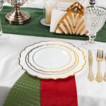 120PCS White Plastic Plates, Disposable Party Plates with Gold Rim, Heavy Duty 6... - Image 6