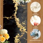 ANNA QUEEN Gold and Black Marble Table Runner and Placemats Set of 6 – Elegant 1... - Image 5