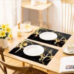 ANNA QUEEN Gold and Black Marble Table Runner and Placemats Set of 6 – Elegant 1... - Image 9