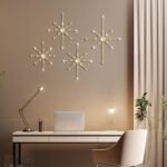 Shimeyao 4 Pcs Mid Century Wall Decor Modern Gold Celestial Starburst Wall Art C... - Image 5