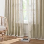 Vision Home Sand Pinch Pleated Semi Sheer Curtains Textured Linen Blended Light ... - Image 3