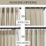 Vision Home Sand Pinch Pleated Semi Sheer Curtains Textured Linen Blended Light ... - Image 4