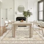 Washable 5x7 Area Rug - 5x7 Rugs for Living Room, Boho Floral Vintage Low Pile C... - Image 8