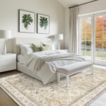 Washable 5x7 Area Rug - 5x7 Rugs for Living Room, Boho Floral Vintage Low Pile C... - Image 9
