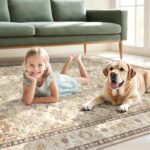 Washable 5x7 Area Rug - 5x7 Rugs for Living Room, Boho Floral Vintage Low Pile C... - Image 10