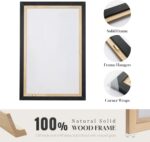 Large Framed Neutral Abstract Wall Art for Living Room, 3 Piece Black Beige Canv... - Image 6
