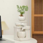 Indoor and Outdoor Tabletop Desktop Fountain Water Feature Home and Garden Ceram... - Image 3