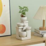 Indoor and Outdoor Tabletop Desktop Fountain Water Feature Home and Garden Ceram... - Image 4