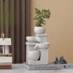 Indoor and Outdoor Tabletop Desktop Fountain Water Feature Home and Garden Ceram... - Image 5