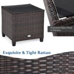 Tangkula 3 Pieces Patio Furniture Set, PE Rattan Wicker 3 Pcs Outdoor Sofa Set w... - Image 6