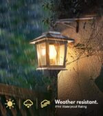 PASAMIC 2 Pack Solar Wall Lanterns with Replaceable Bulb,Outdoor Hanging Lights ... - Image 4