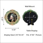 WINPLUS+ Vintage Picture Frame 4x4 Round,Luxury Antique Photo Frame With Golden ... - Image 4