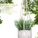 2 Pack Macrame Plant Hanger Indoor 5 Arms Hanging Planter for Plants Holder with... - Image 3