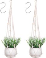 2 Pack Macrame Plant Hanger Indoor 5 Arms Hanging Planter for Plants Holder with... - Image 9