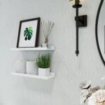 White Floating Shelves for Wall Decor, Wall Mounted Wood Storage Shelf for Bedro... - Image 5