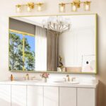 COFENY 40x60inch Gold Bathroom Mirror, Gold Rectangle Mirror with Frame, Large R... - Image 9
