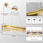 39.5'' Modern Gold Crystal Chandelier - K9 Crystal LED Dimmable Chandeliers With... - Image 5