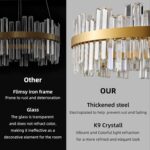 39.5'' Modern Gold Crystal Chandelier - K9 Crystal LED Dimmable Chandeliers With... - Image 6
