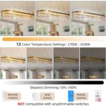 39.5'' Modern Gold Crystal Chandelier - K9 Crystal LED Dimmable Chandeliers With... - Image 7