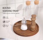 VERTORGAN Acacia Wood Serving Tray,8.7 Inch Decorative Trays Platter for Coffee ... - Image 5