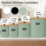 Canisters Sets for the Kitchen Set of 4, Metal Sugar Flour Coffee Storage Contai... - Image 8