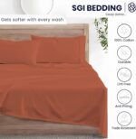SGI bedding 600 Thread Count 4 Piece 100% Egyptian Cotton Queen Size Sheets Set,... - Image 5